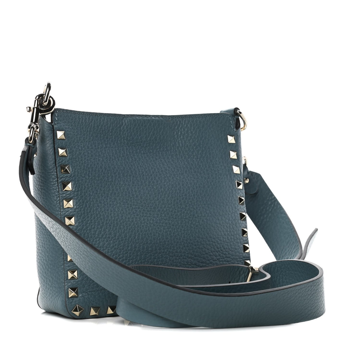 Pebbled Calfskin Mini Rockstud Flip-Lock Messenger Bag Amadeus