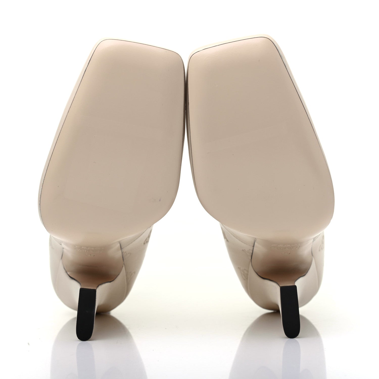 Fendi Vitello Karligraphy Embossed FFreedom High Heel Ankle Boots 36 White 5 of 10