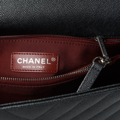 Chanel Iridescent Caviar Chevron Quilted Small Coco Handle Flap Black 8 of 10