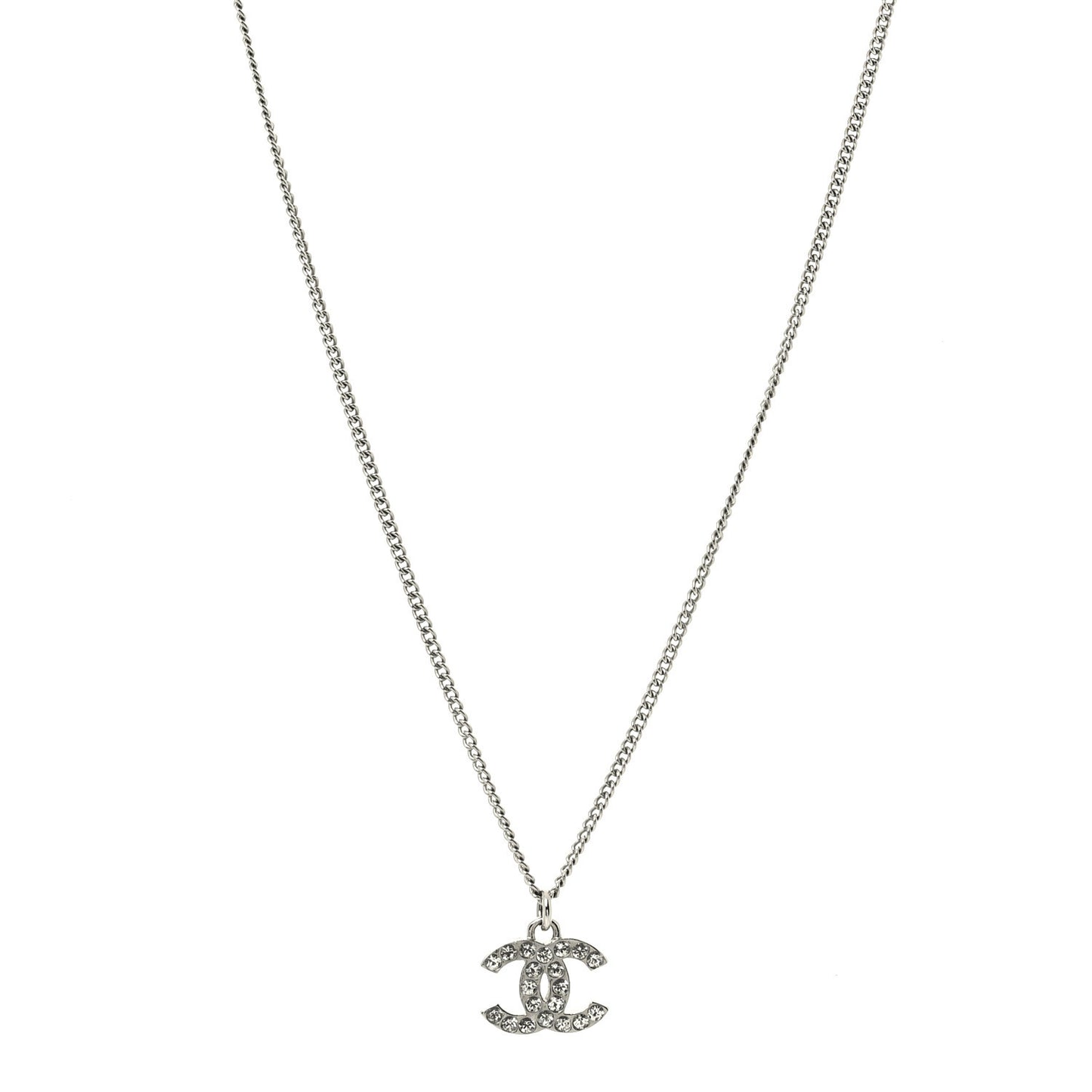 Crystal Timeless CC Necklace Silver