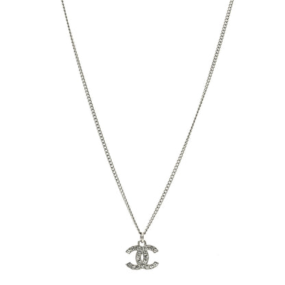 Chanel Crystal Timeless CC Necklace Silver 1 of 5