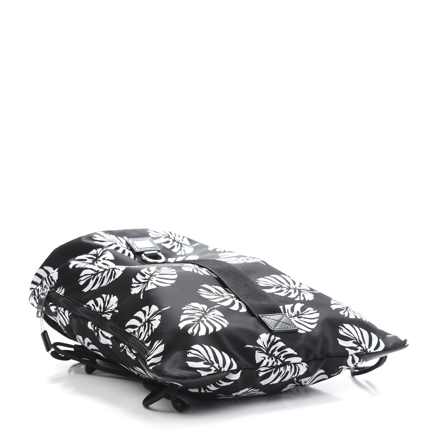 Nylon Black Palm Drawstring Backpack Black