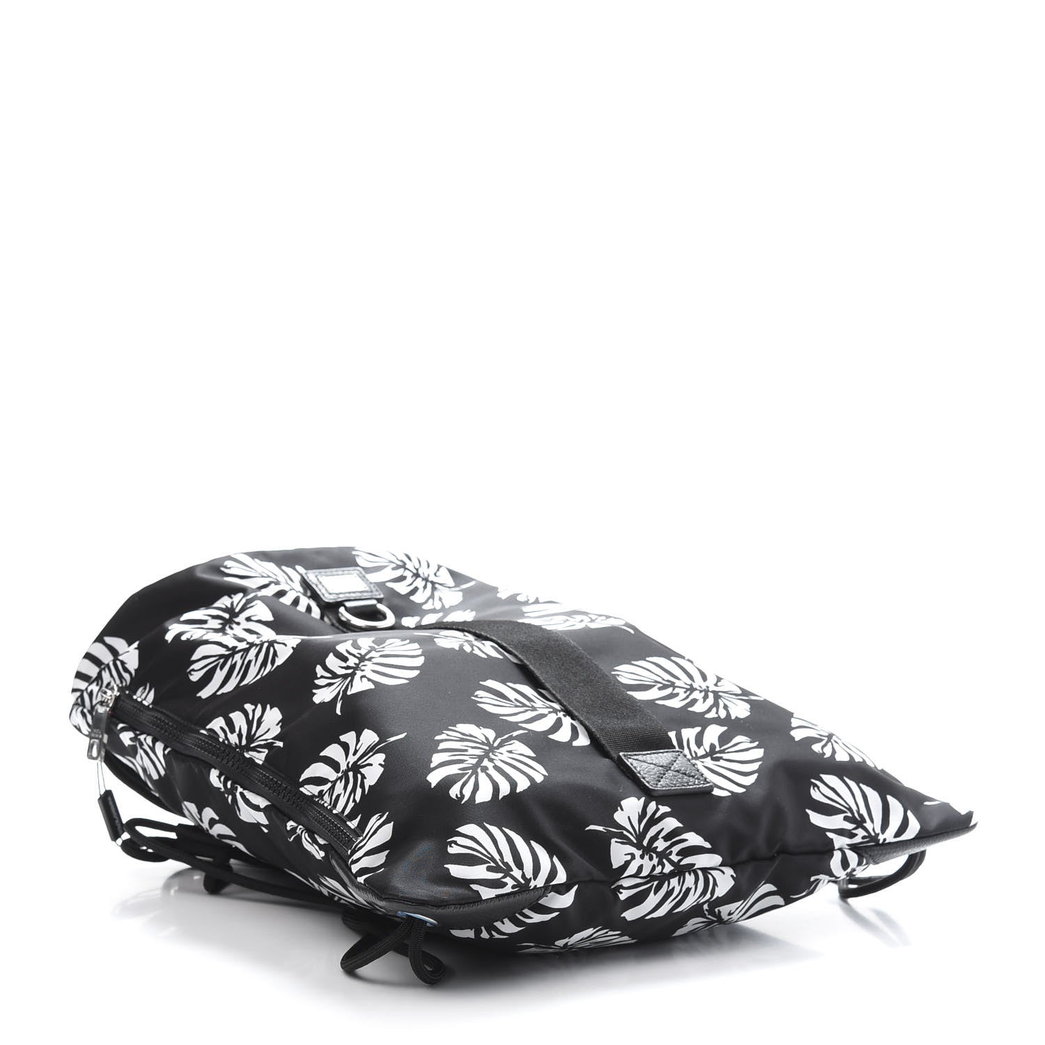 Dolce & Gabbana Nylon Black Palm Drawstring Backpack Black 3 of 10