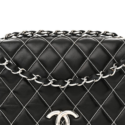 Chanel Lambskin Studded Medium Metal Beauty Flap Black 8 of 11