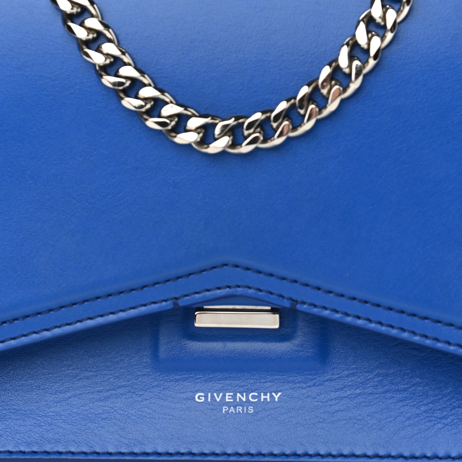 Givenchy Calfskin Bow Cut Chain Wallet Electric Blue 8 of 11