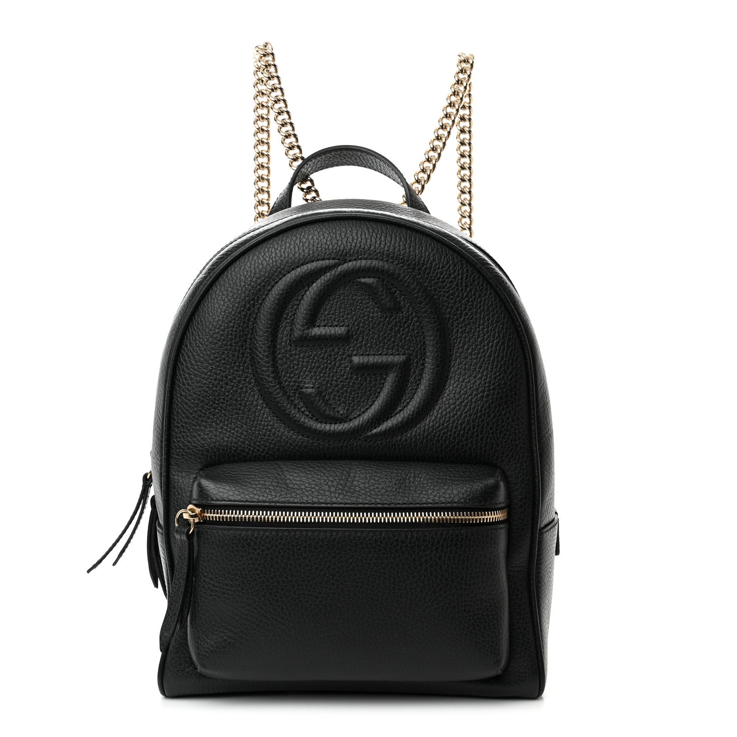 Gucci Pebbled Calfskin Soho Chain Backpack Black 1 of 11