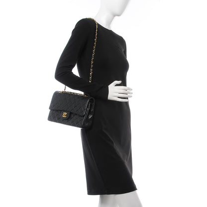 Chanel Lambskin Quilted Medium Double Flap Black 2 of 9