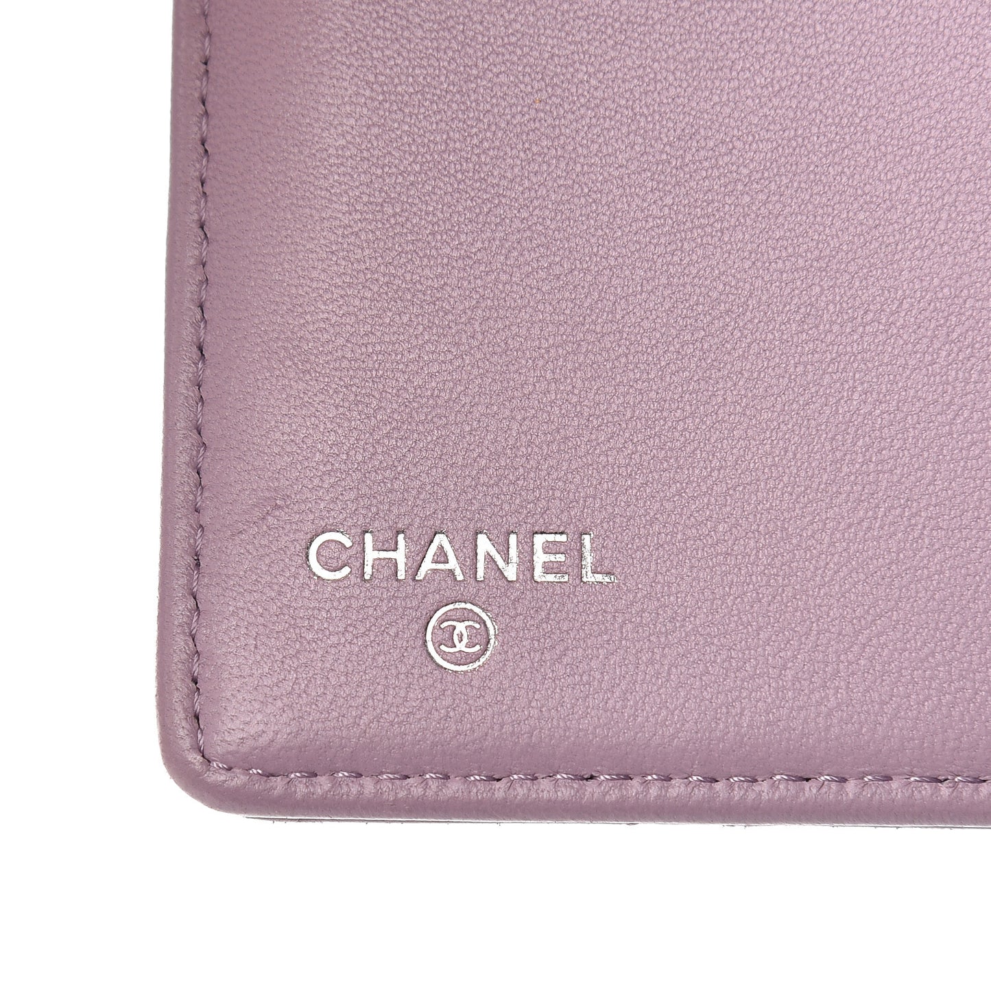 Lambskin Quilted Yen Wallet Lilac