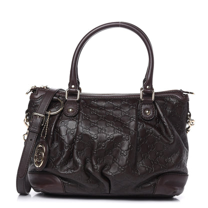 Gucci Guccissima Medium Sukey Top Handle Bag Dark Brown 1 of 12