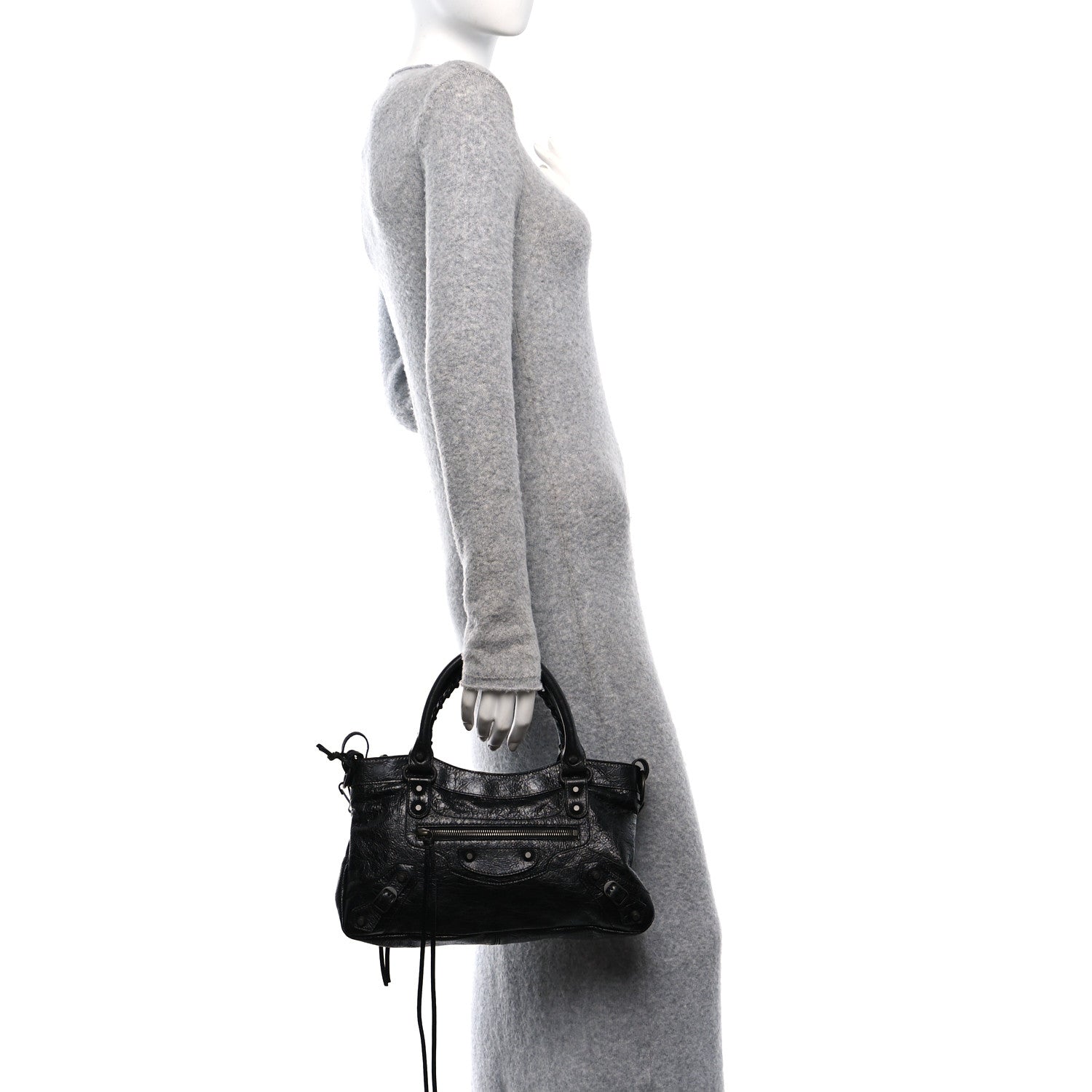 Balenciaga Agneau Arena Classic Hardware Le City First Bag Black 2 of 12
