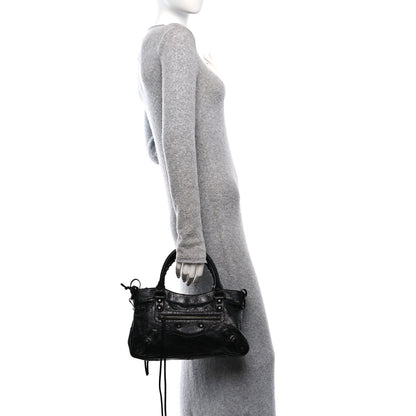 Balenciaga Agneau Arena Classic Hardware Le City First Bag Black 2 of 12