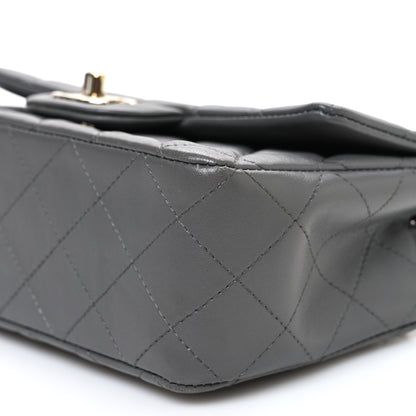 Chanel Lambskin Quilted Mini Rectangular Flap Dark Grey 10 of 11