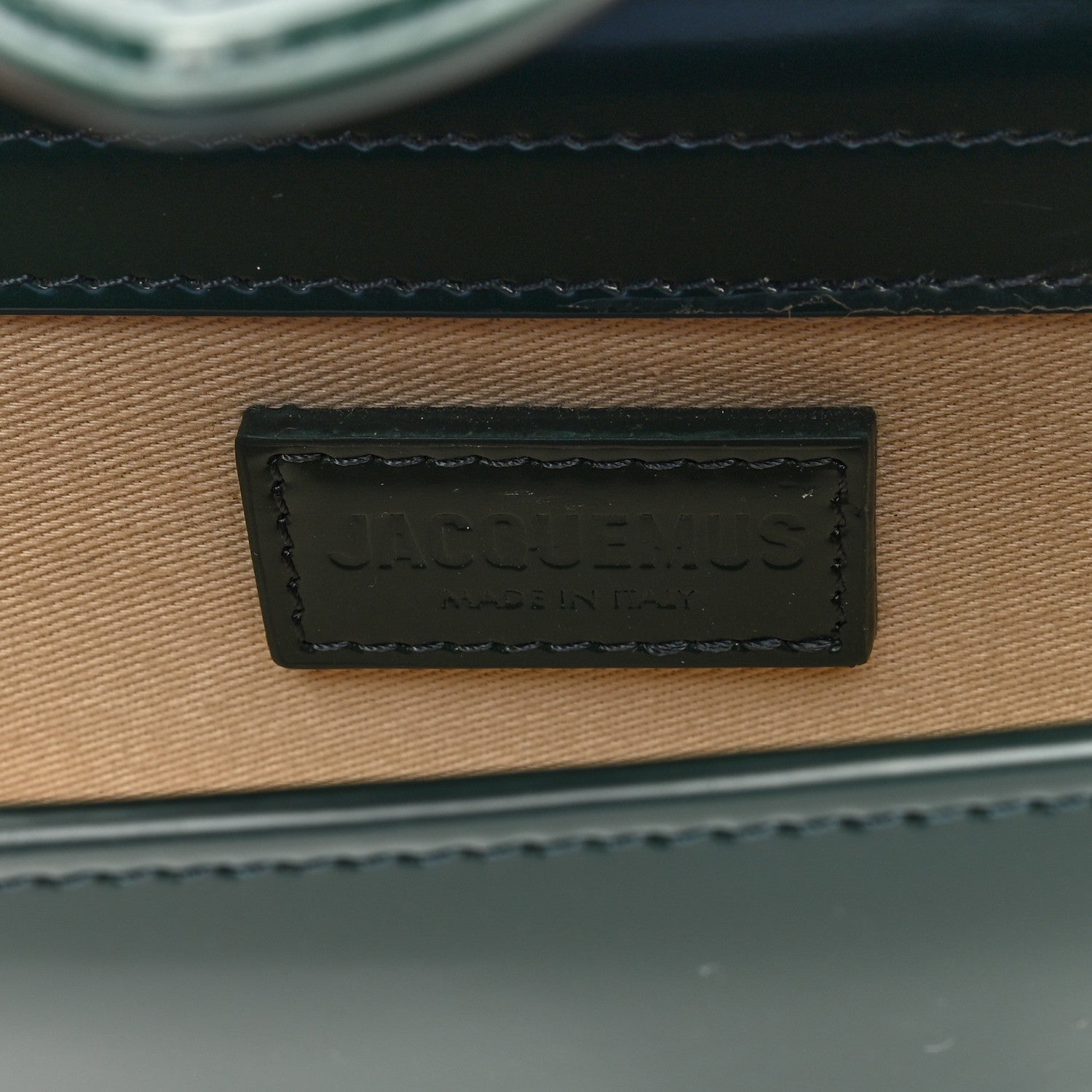 Jacquemus Glazed Calfskin Le Bambino Dark Green 6 of 9