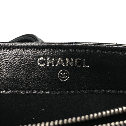 Chanel Lambskin Quilted Crystal Valentine Charms Mini Phone Holder Crossbody Bag Black 6 of 10
