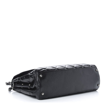 Chanel Glazed Calfskin Boy Satchel Flap Black 5 of 13