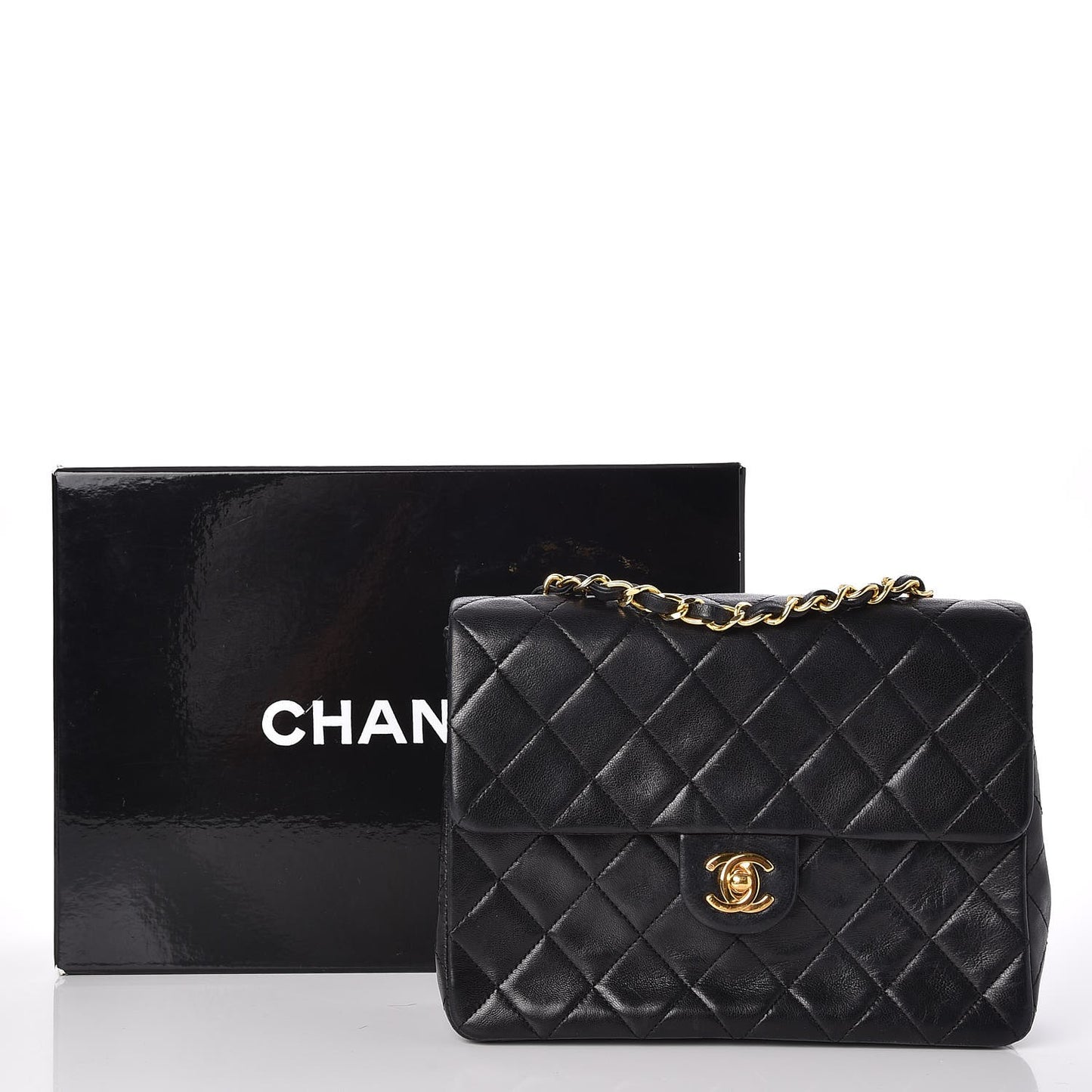 Lambskin Quilted Small Flap Black