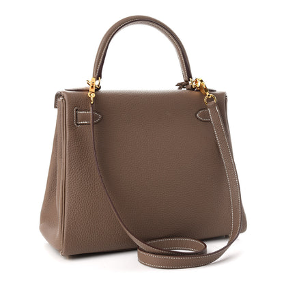 Hermes Togo Kelly Retourne 28 Etoupe 3 of 11