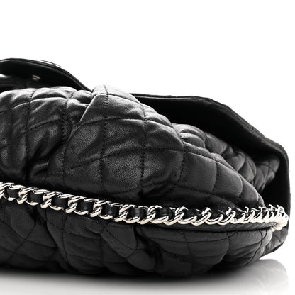 Chanel Washed Lambskin Quilted Large Chain Around Messenger Black 5 of 11