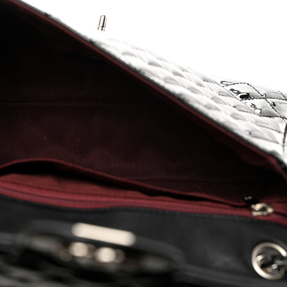 Chanel Iridescent Patent Quilted Secret Label Medium Flap Black 5 of 11