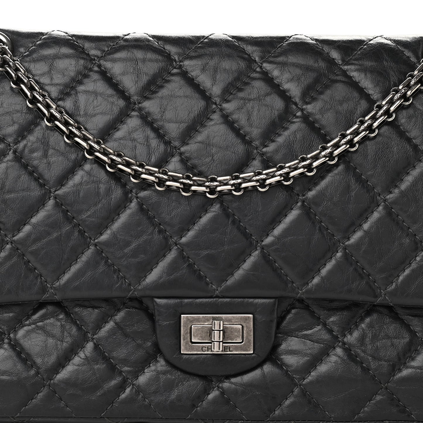 Aged Calfskin Quilted 2.55 Reissue 226 Flap Grey