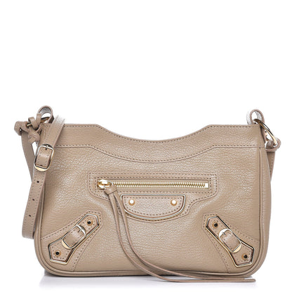Balenciaga Chevre Gold Metallic Edge Hardware Hip Beige Latte 3 of 8