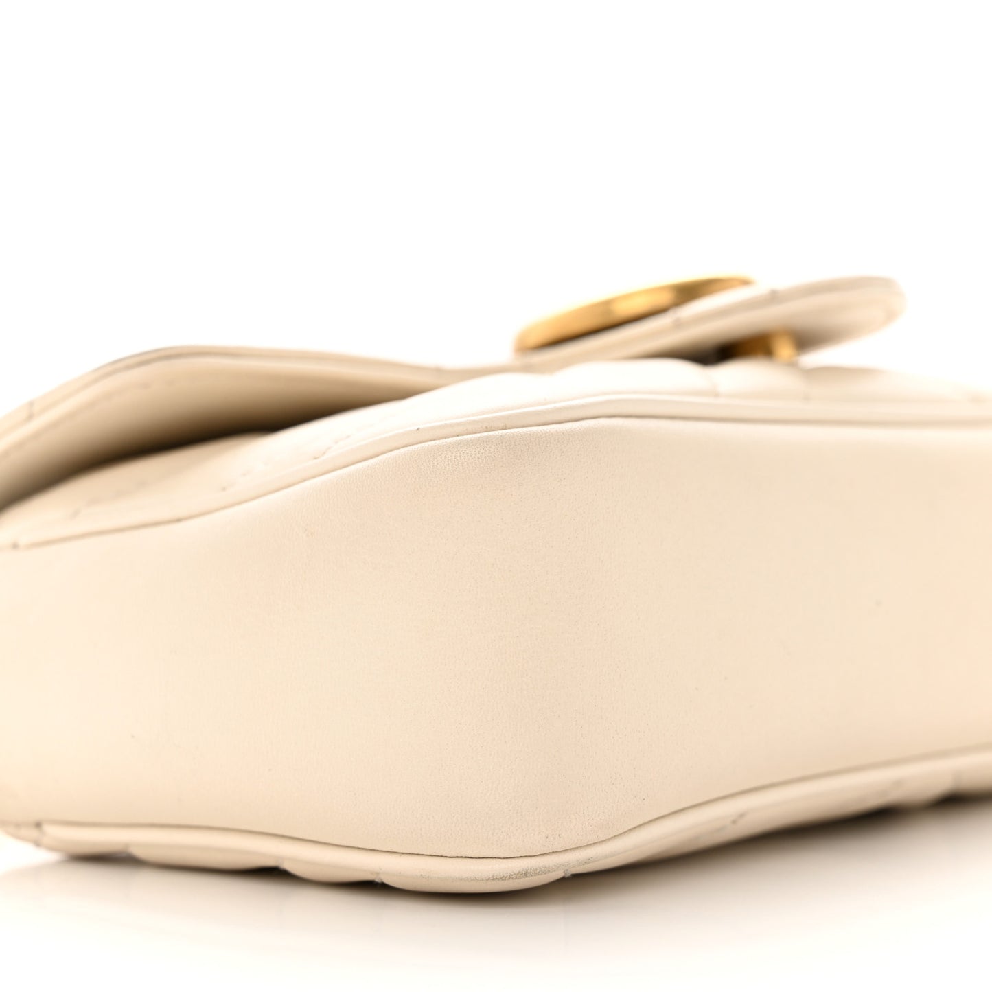 Calfskin Matelasse Super Mini GG Marmont Shoulder Bag White