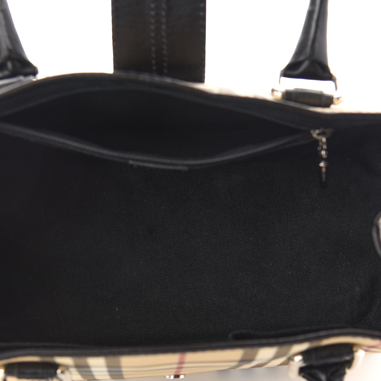 House Check Buckle Tote Black