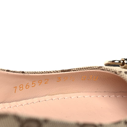 Gucci Monogram Horsebit Womens Slingback Ballet Flat 39.5 Beige Ebony Cocoa 8 of 9
