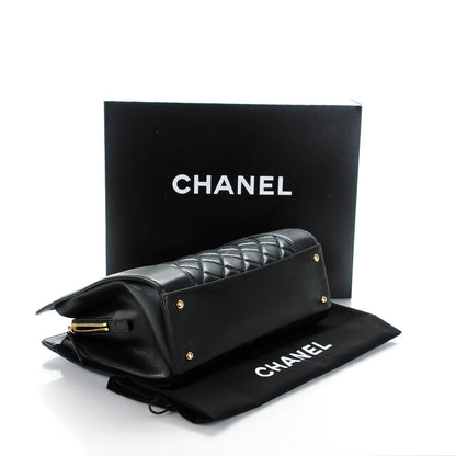 Chanel Sheepskin Quilted Mademoiselle Vintage Shopping Tote Black 4 of 7