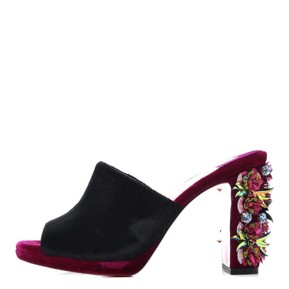 Christian Louboutin Velvet Donaflor 100 Platform Slide Sandals 36.5 Figue 1 of 9