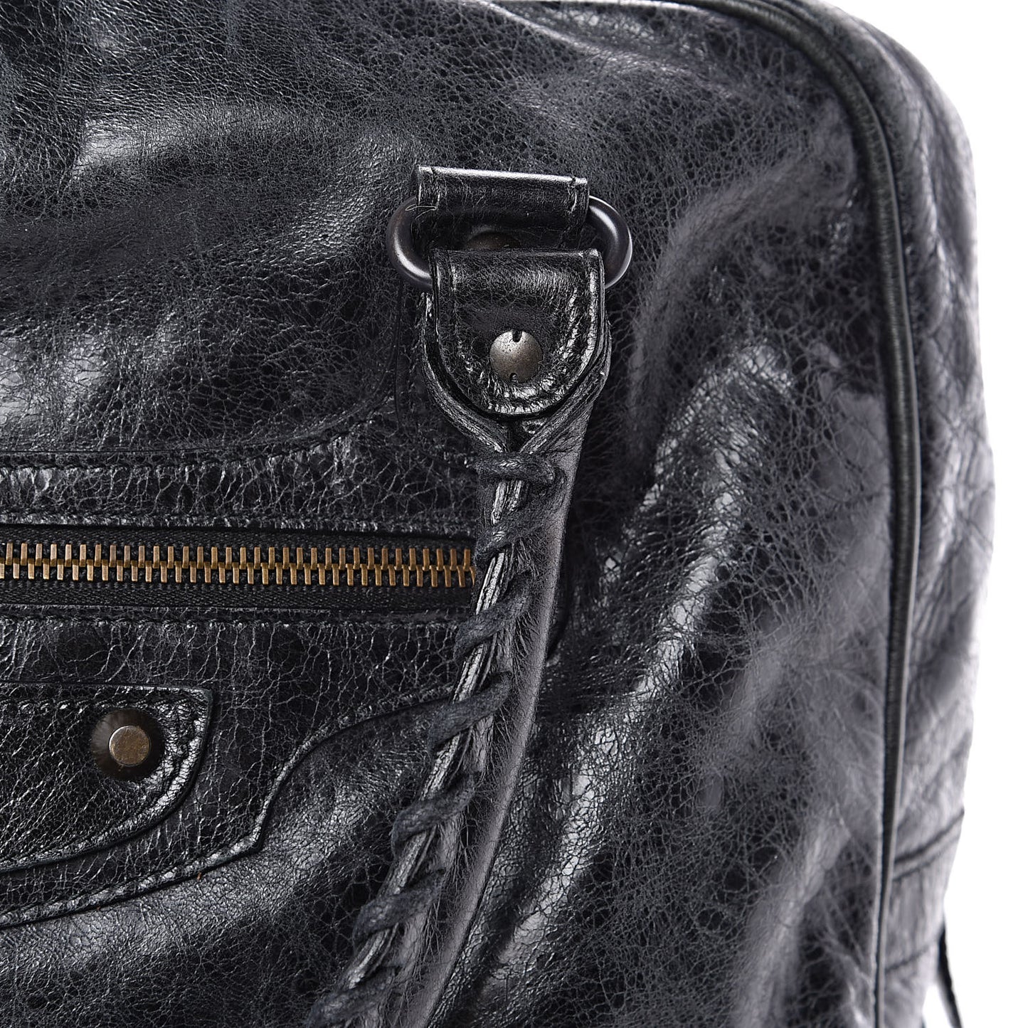 Agneau Classic Hardware Shoulder Bag Black