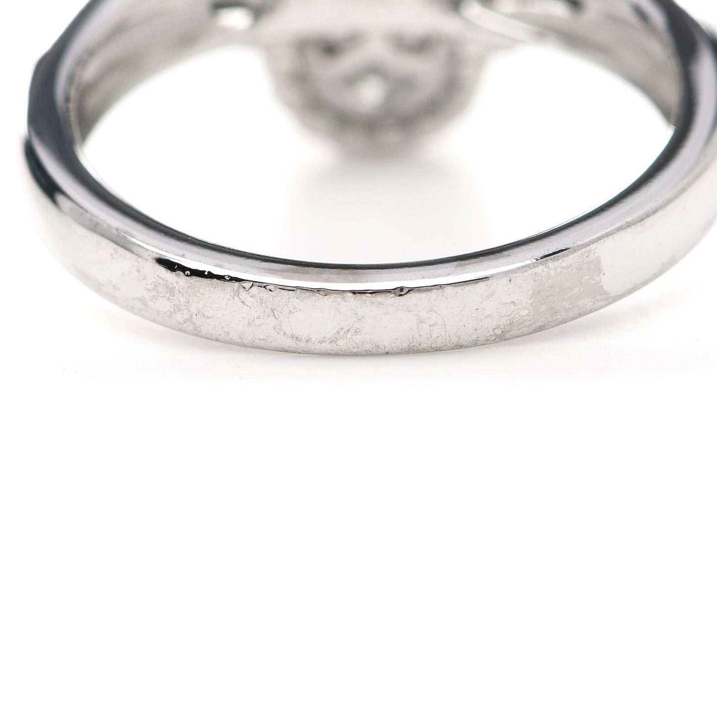 18K White Gold Diamond Vintage Alhambra Ring 52 6