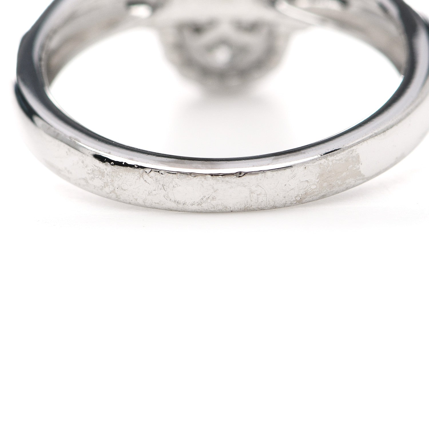 Van Cleef & Arpels 18K White Gold Diamond Vintage Alhambra Ring 52 6 8 of 9