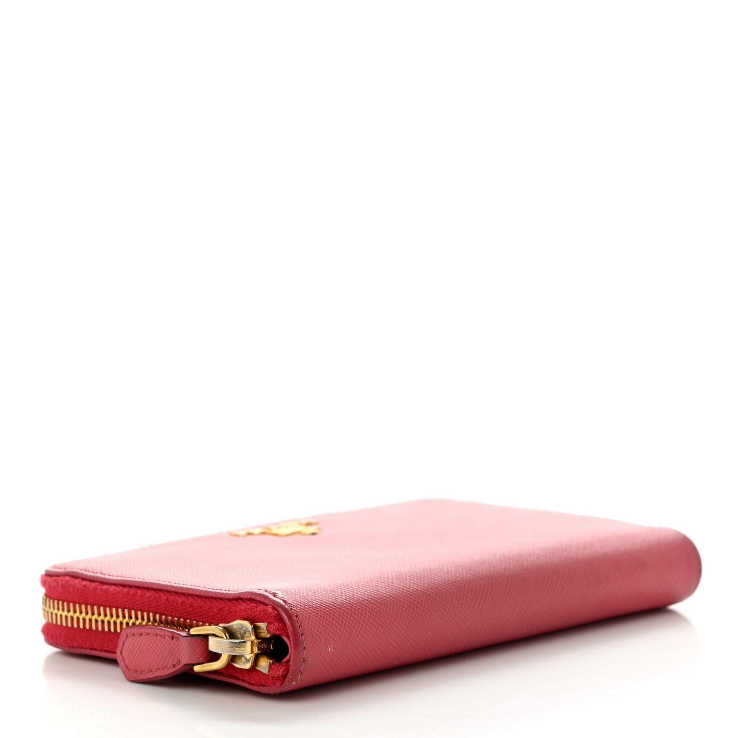 Saffiano Metal Zip Around Wallet Fuoco