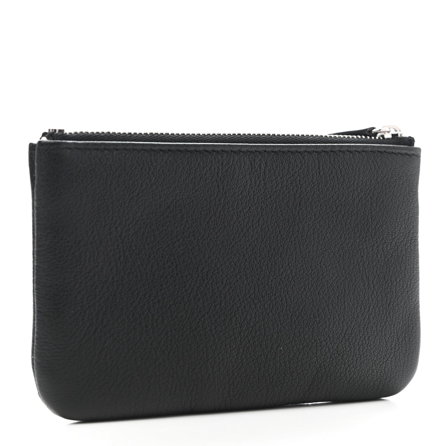 Goatskin Camellia CC Cosmetic Pouch Black