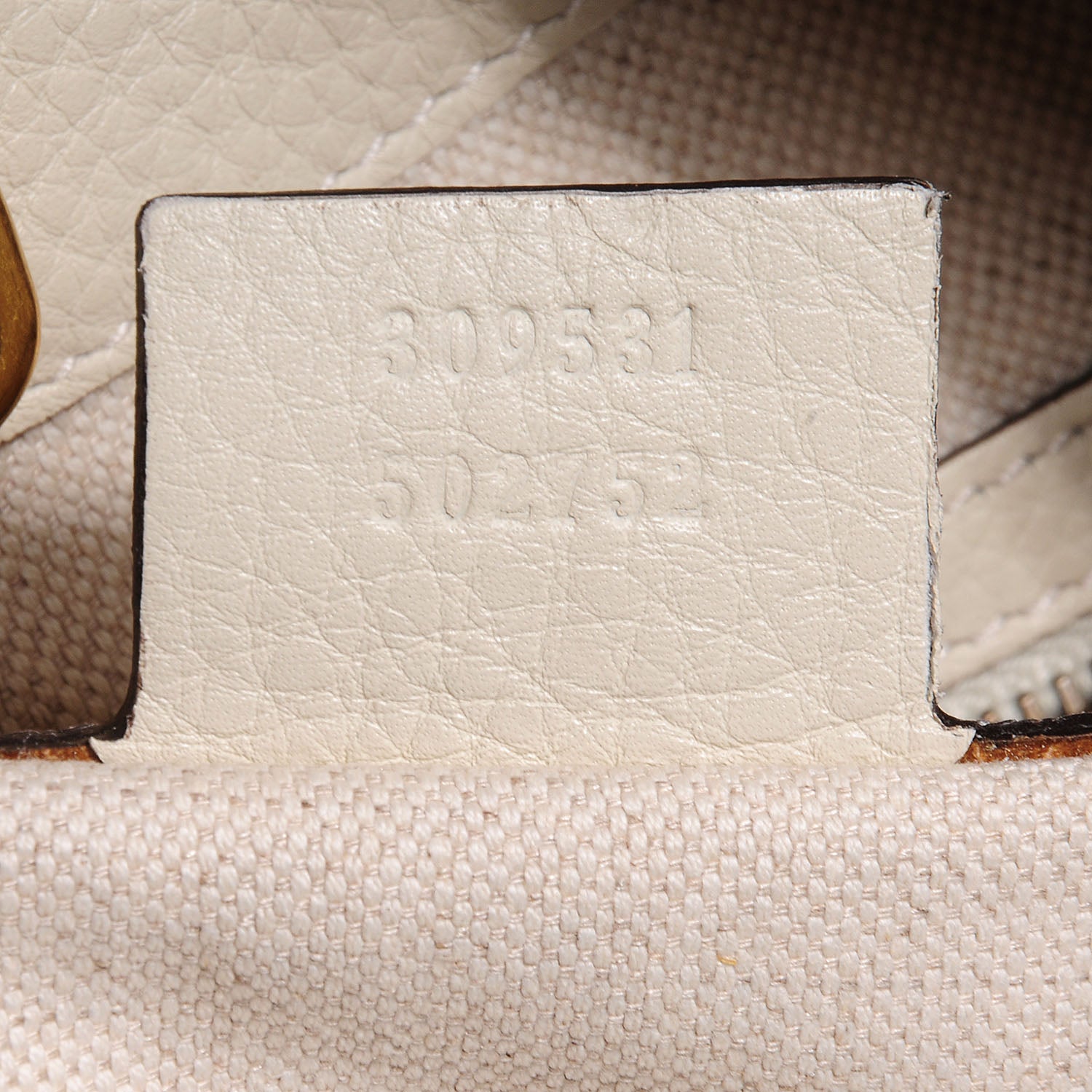 Gucci Pebbled Calfskin Twill Medium Shoulder Bag White 7 of 7