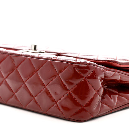 Chanel Patent Calfskin Quilted Medium Double Flap Dark Red 10 of 15