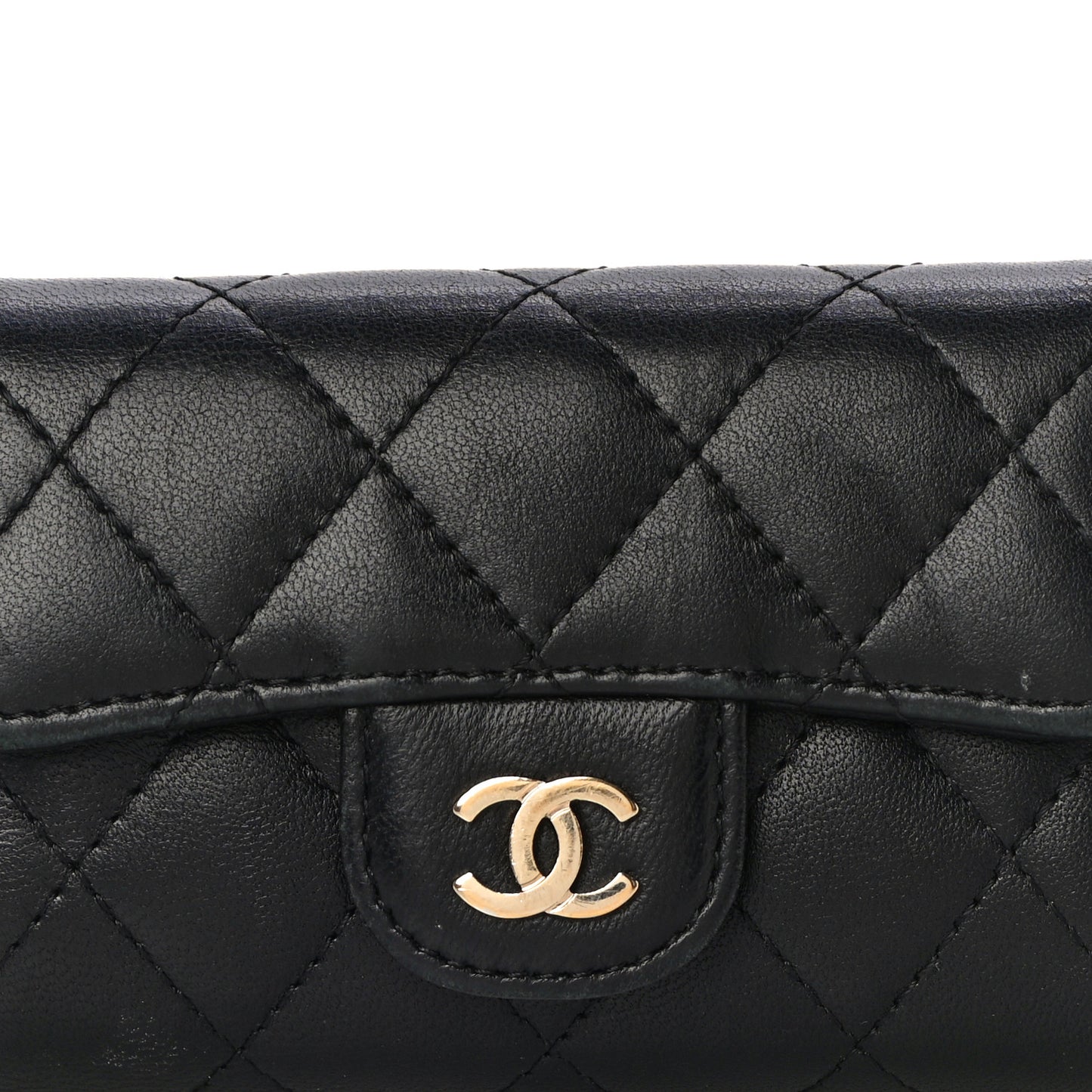 Lambskin Quilted 4 Key Holder Black
