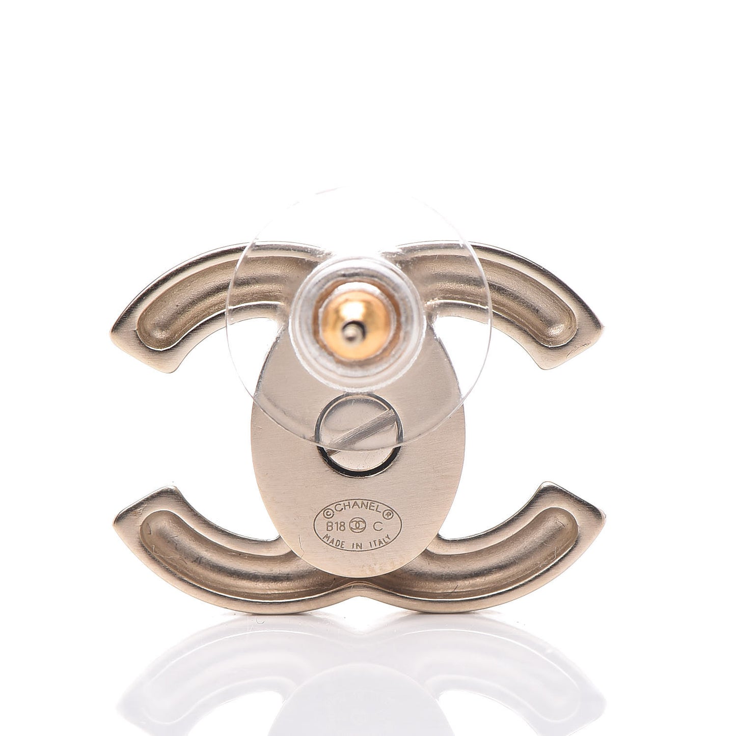 CC Turnlock Interchangeable Earrings Gold Iridescent