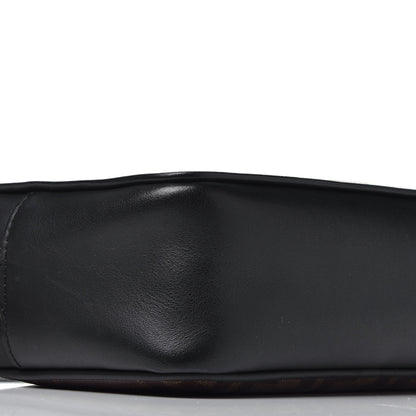 Fendi Glazed Fabric Vitello Century FF 1974 Stamp Patch Mini Camera Case Mogano Panna Black 8 of 9