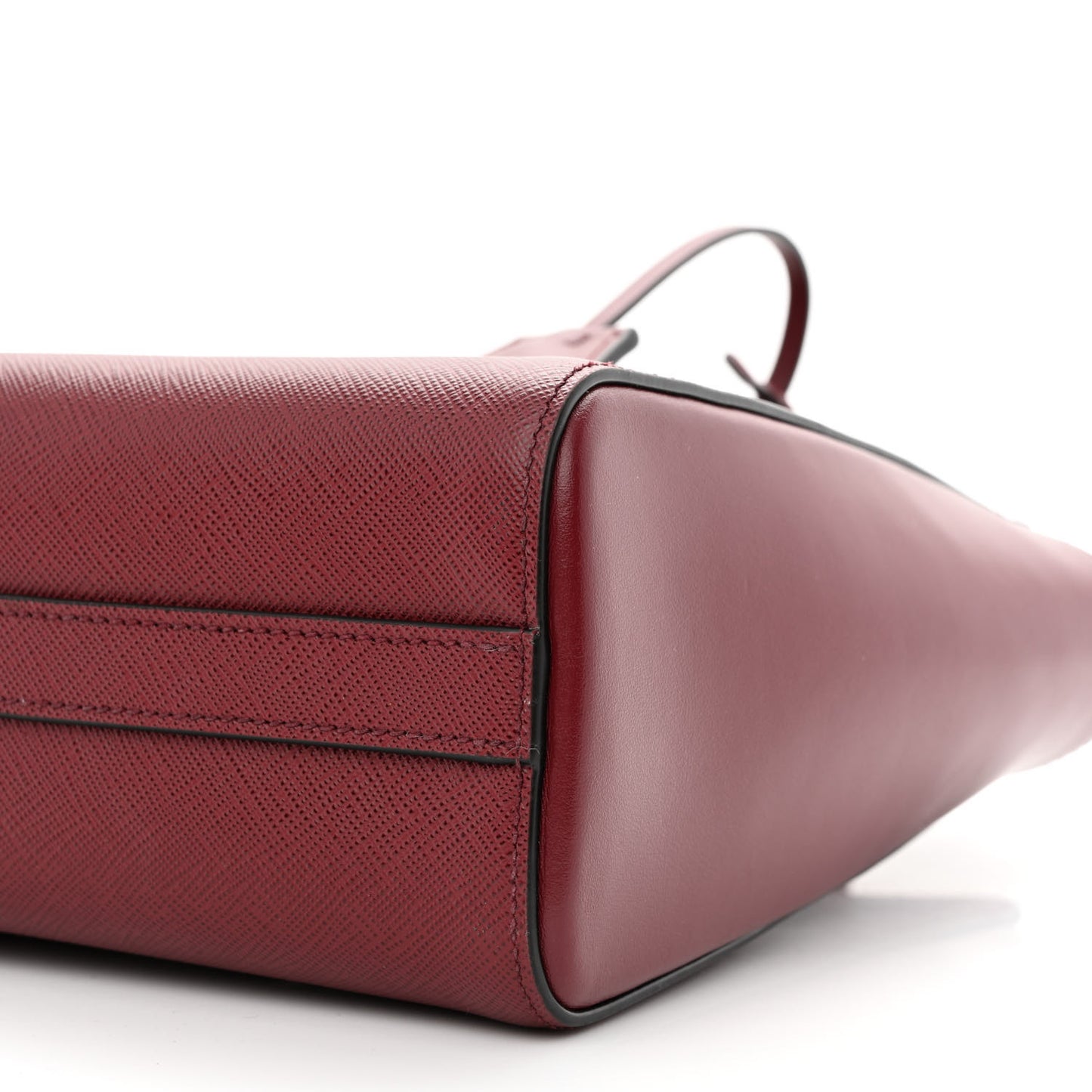 Saffiano Soft Calfskin Small Zippered Tote Cerise