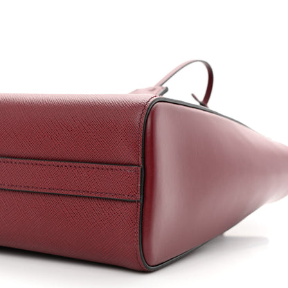 Prada Saffiano Soft Calfskin Small Zippered Tote Cerise 10 of 11
