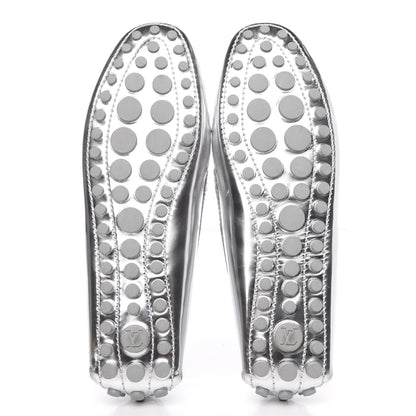 Louis Vuitton Calfskin Monogram Gloria Loafers 41 Silver 5 of 8