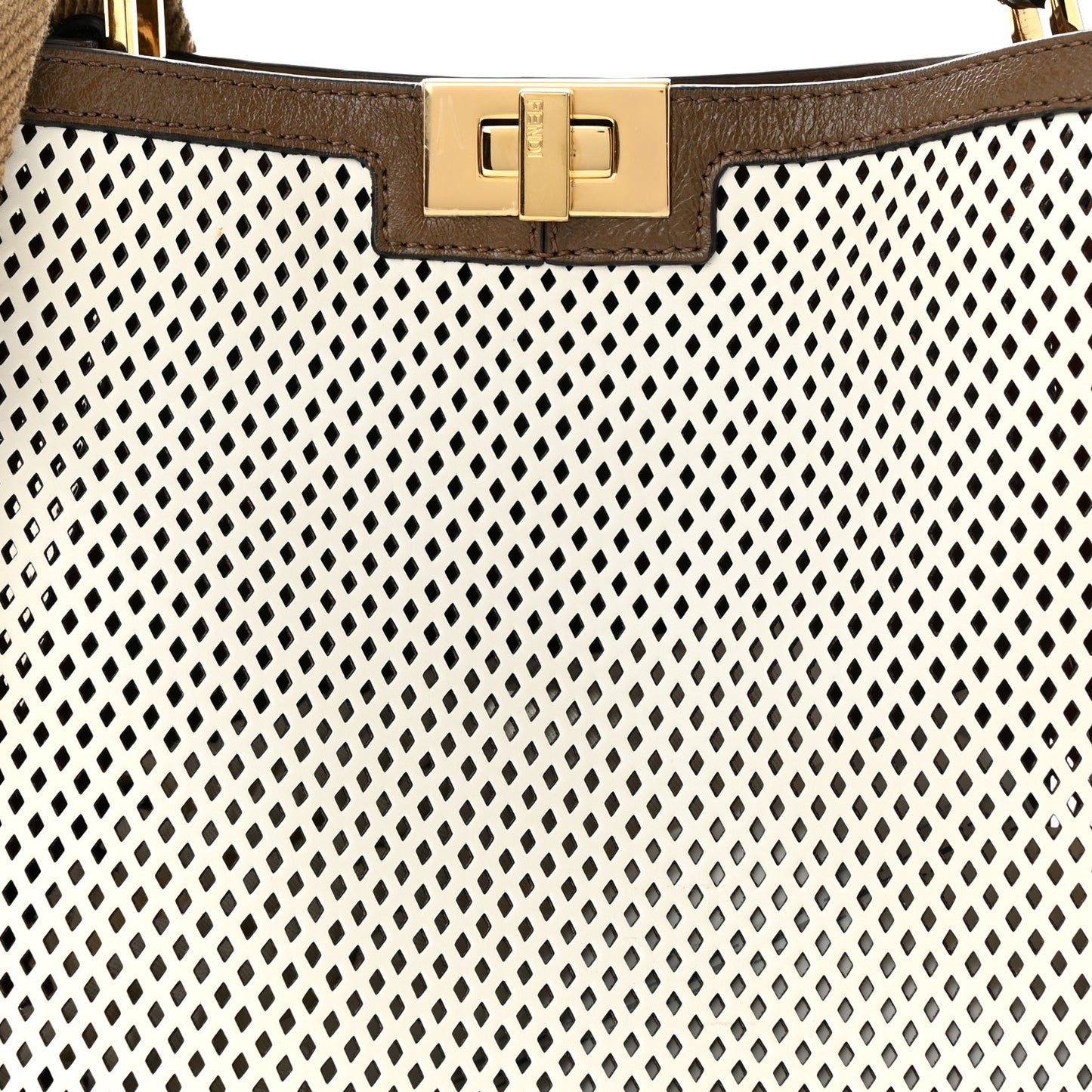 Vitello Liberty Glossy Lambskin Perforated Medium Peekaboo X-Lite White Ice Rust Maya