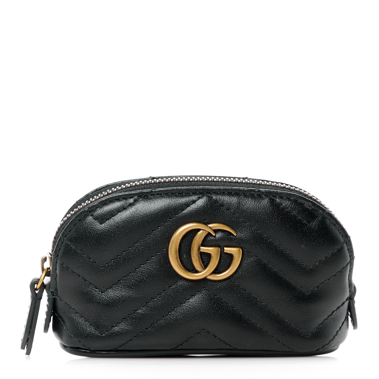 Gucci Calfskin Matelasse GG Marmont Key Pouch Black 1 of 11