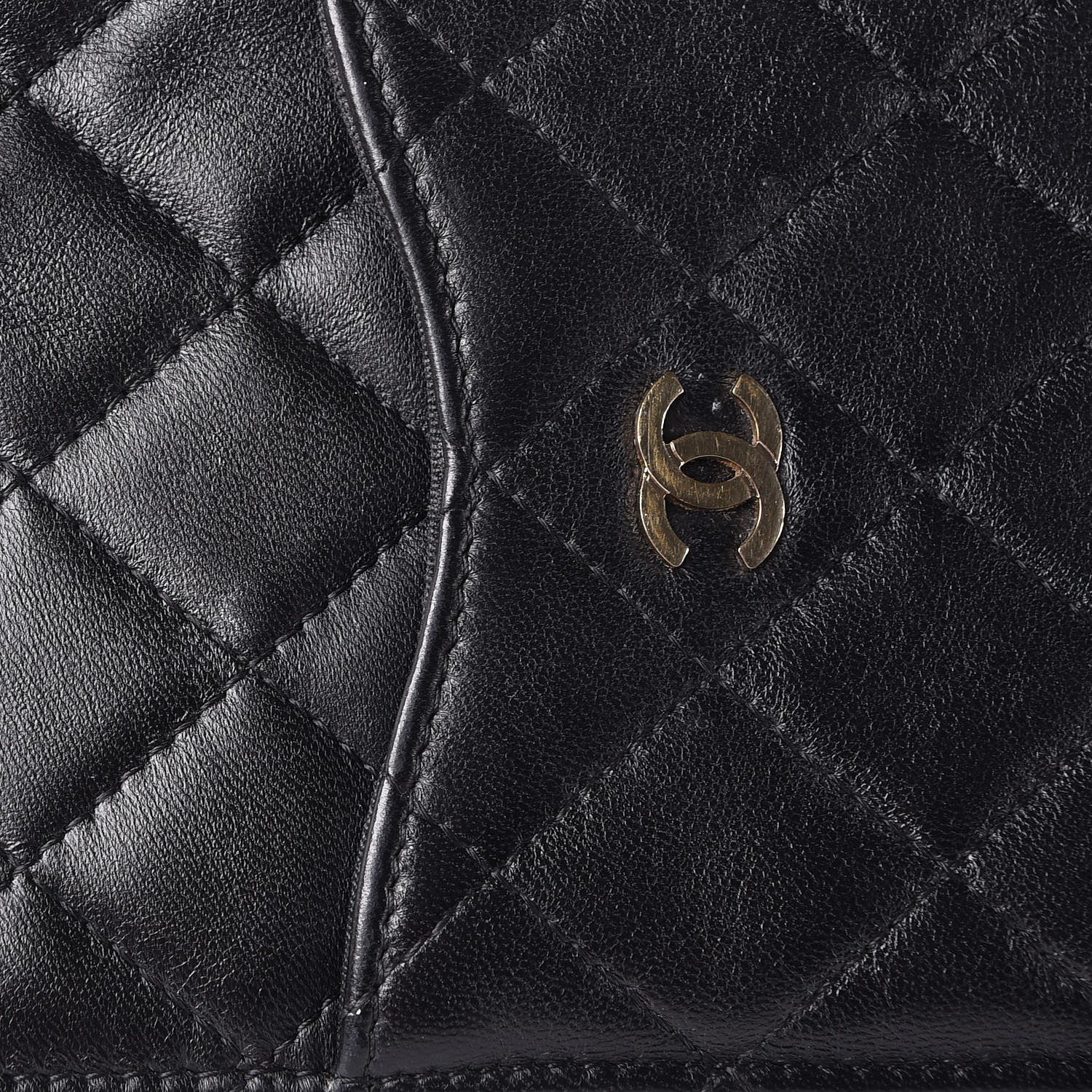Chanel Lambskin Quilted Classic Flat Wallet Pouch Black 9 of 11