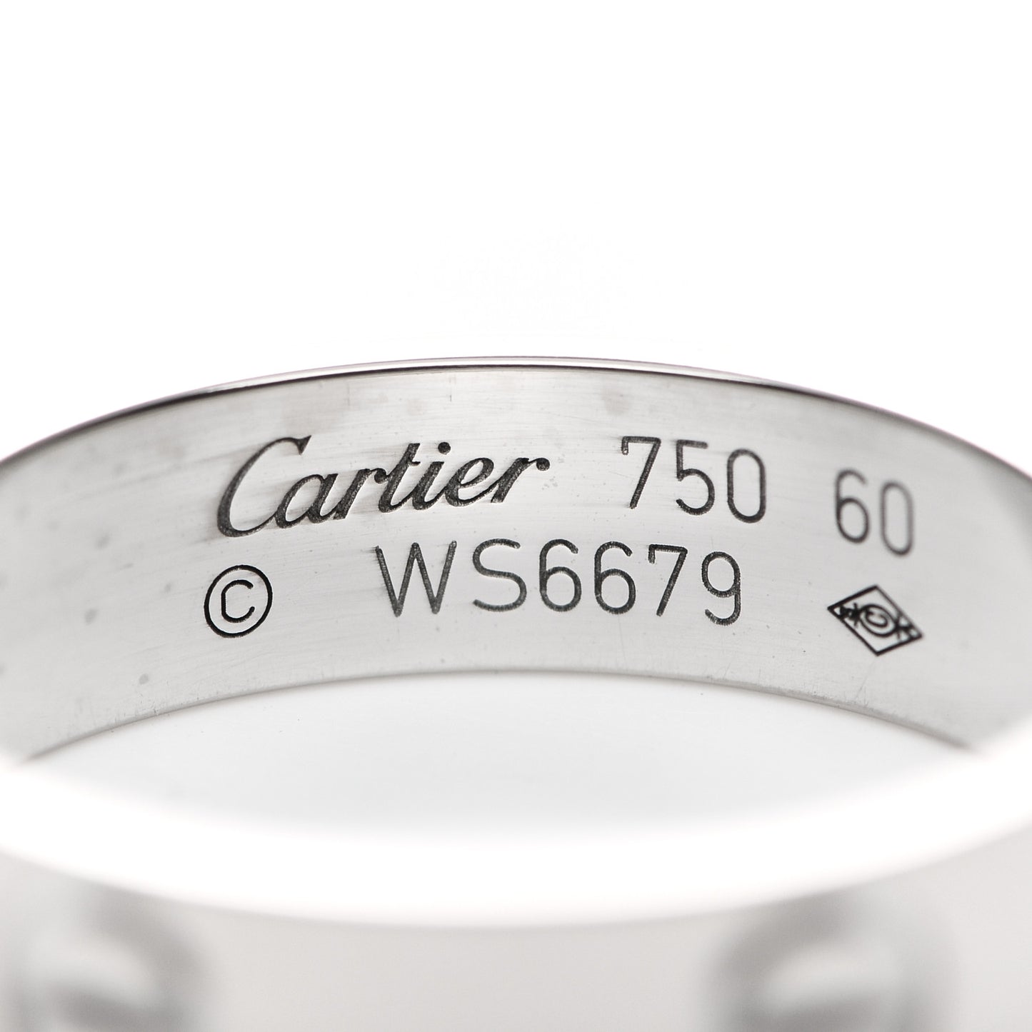 18K White Gold 5.5mm LOVE Ring 60 9