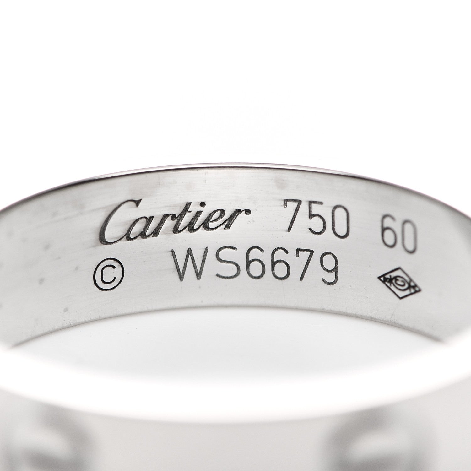 Cartier 18K White Gold 5.5mm LOVE Ring 60 9 4 of 5