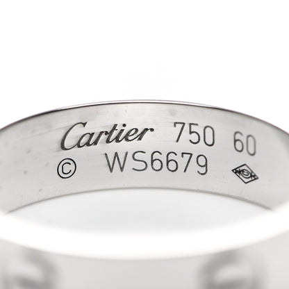 Cartier 18K White Gold 5.5mm LOVE Ring 60 9 4 of 5