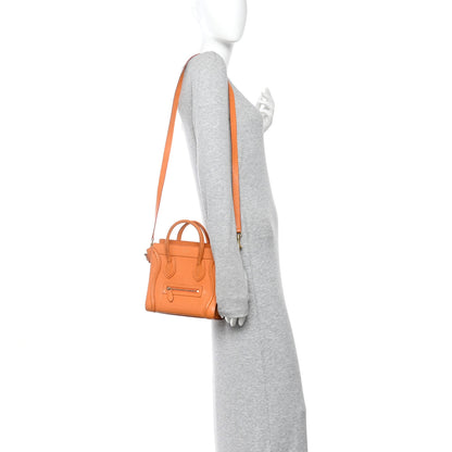Celine Goatskin Nano Luggage Orange 2 of 13